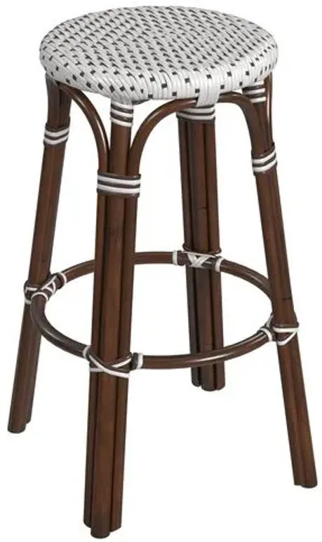 Lucie Rattan Barstool - White/Brown