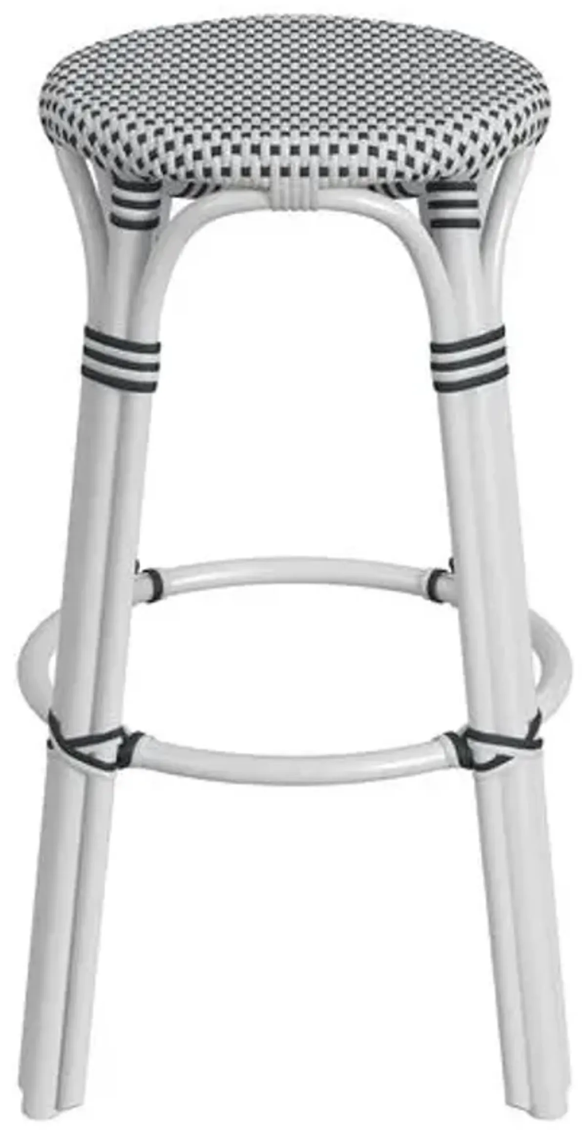 Kye 30" Round Rattan Barstool - Black