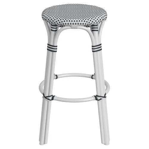 Lucie Rattan Barstool - Black/White