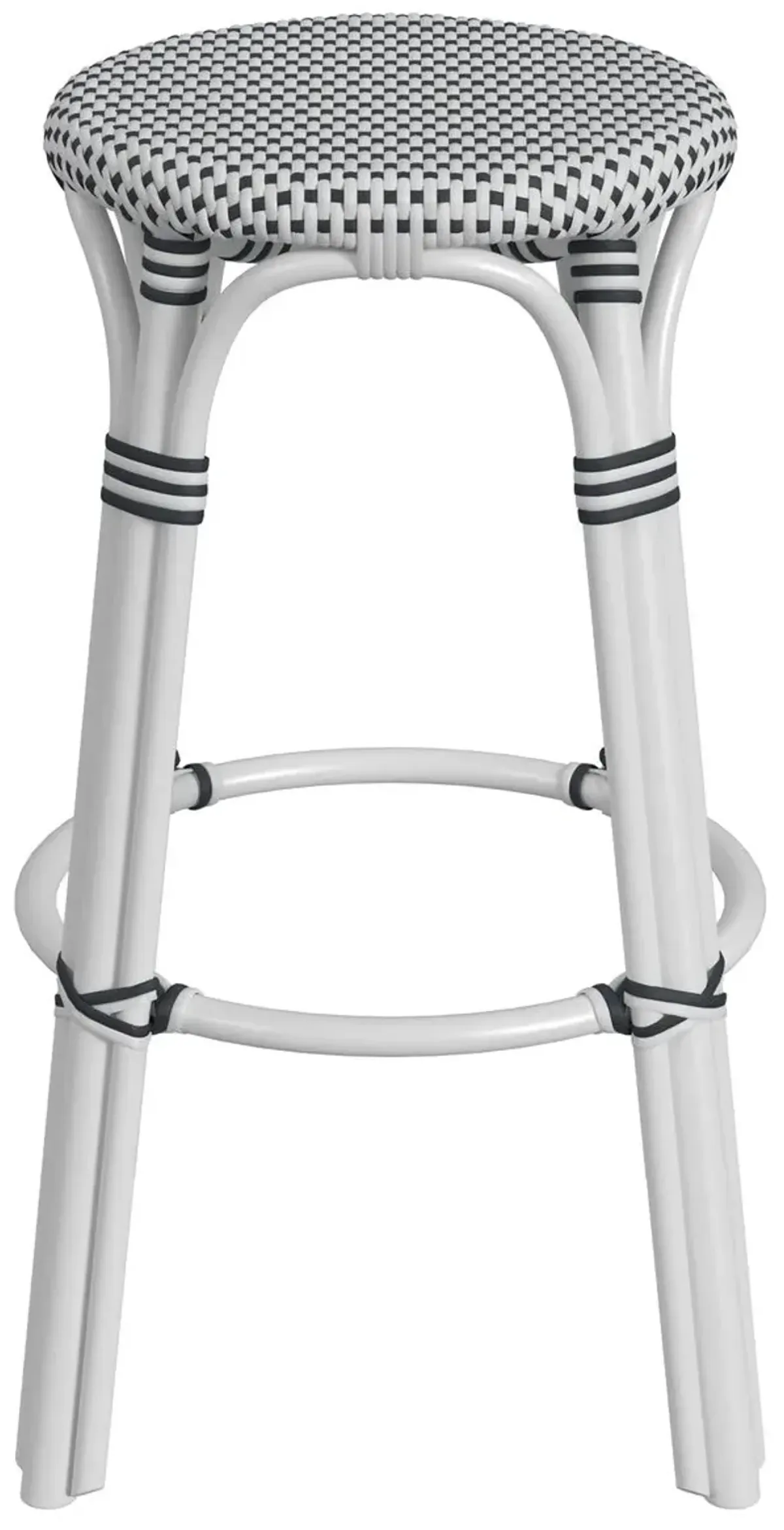 Kye 30" Round Rattan Barstool - Black