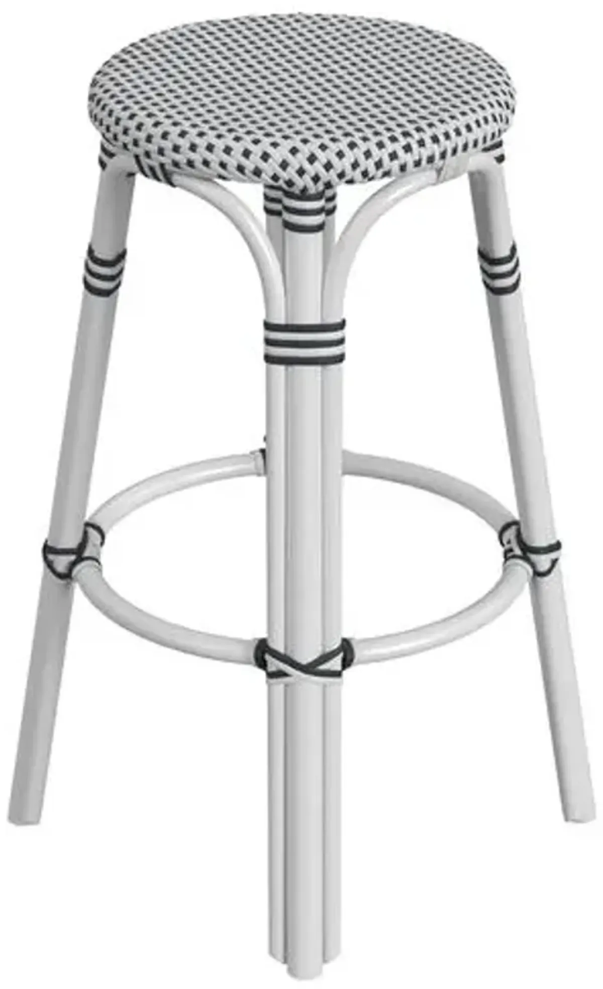 Lucie Rattan Barstool - Black/White