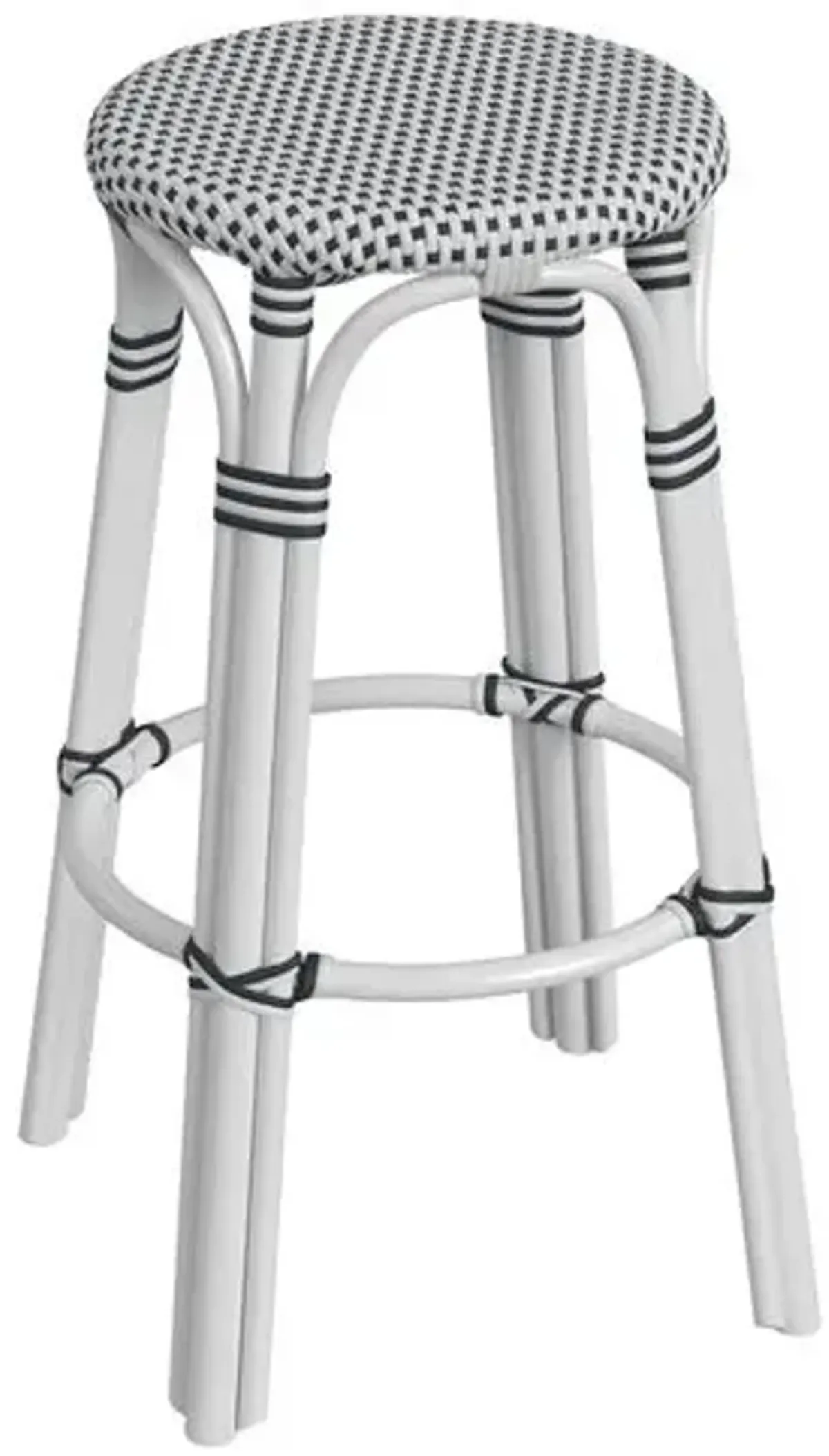 Lucie Rattan Barstool - Black/White