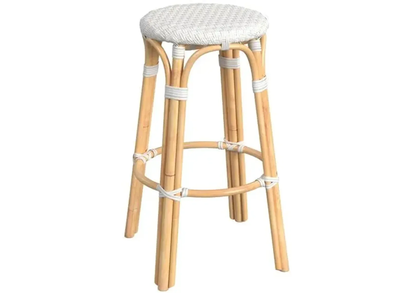 Lucie Rattan Barstool - White