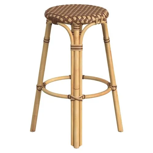 Lucie Rattan Barstool - Brown/Natural