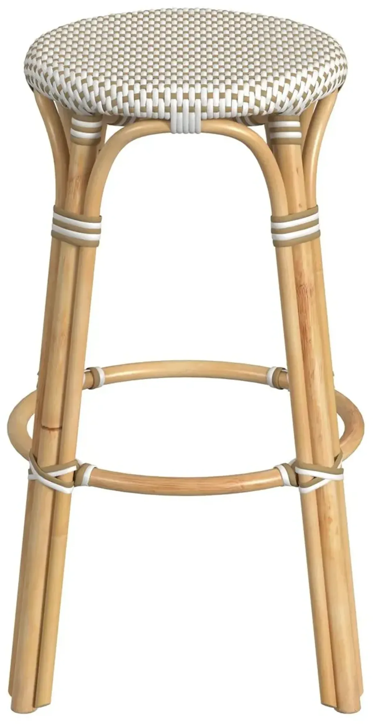 Kye 30" Round Rattan Barstool - Beige