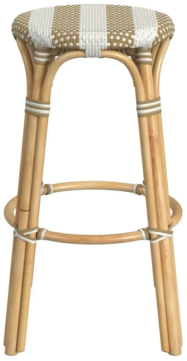 Kye 30" Round Rattan Barstool - Beige
