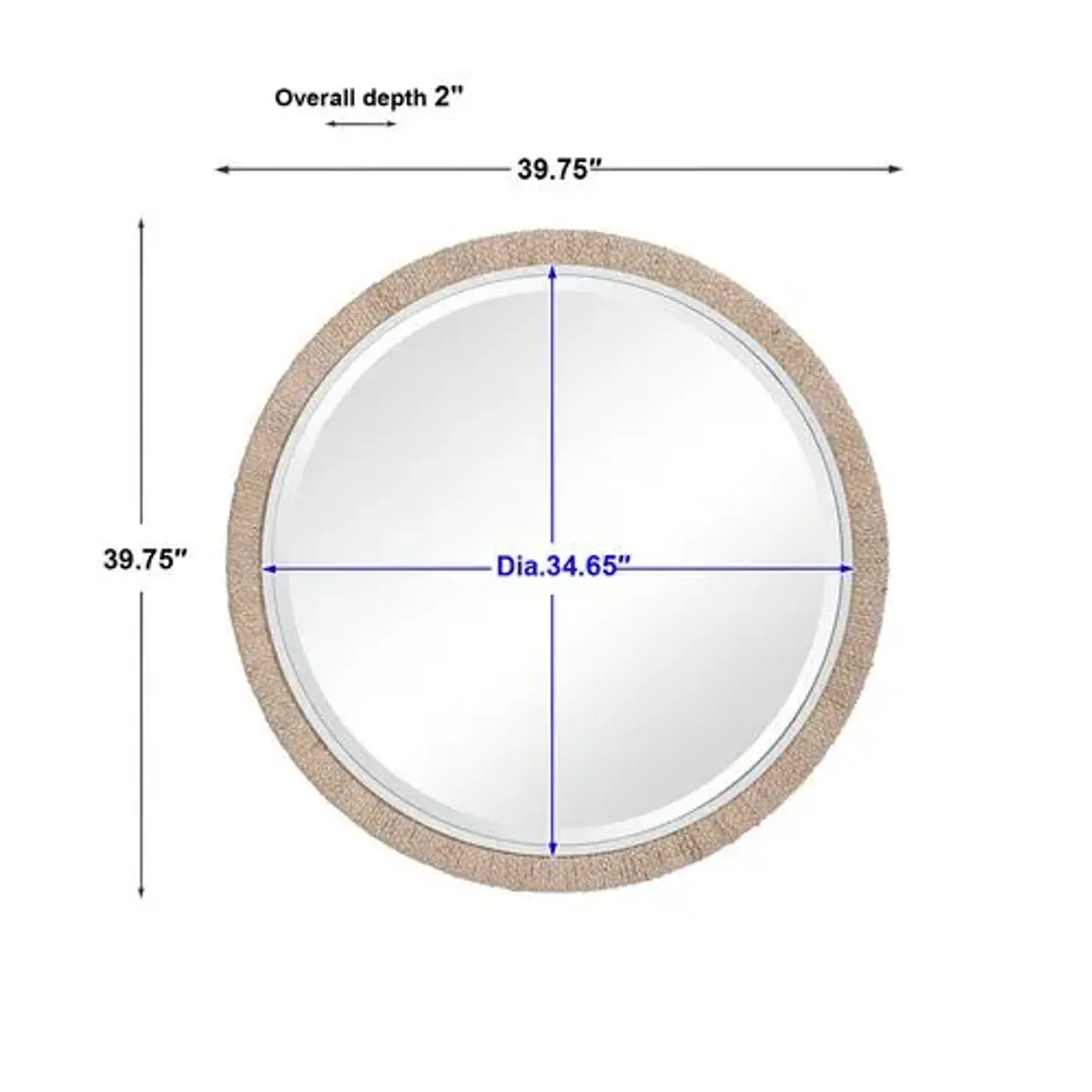 Maverick Round Wall Mirror - Brown