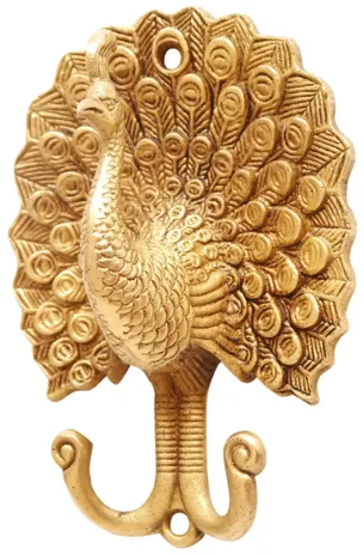 Brass Peacock Wall Hooks - Interesting Things - Gold