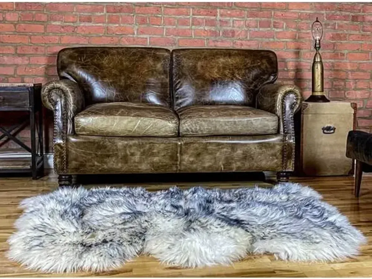 3'x5' Mary Handmade Sheepskin Rug - Gradient Grey - natural - Handcrafted - Gray - Gray