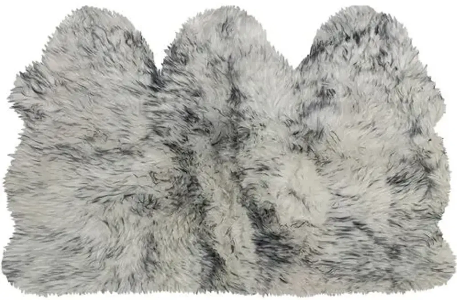 3'x5' Mary Handmade Sheepskin Rug - Gradient Grey - natural - Handcrafted - Gray - Gray