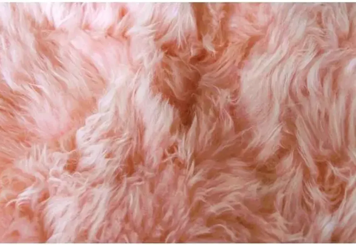 3'x5' Mary Handmade Sheepskin Rug - Pink - natural - Handcrafted - Pink