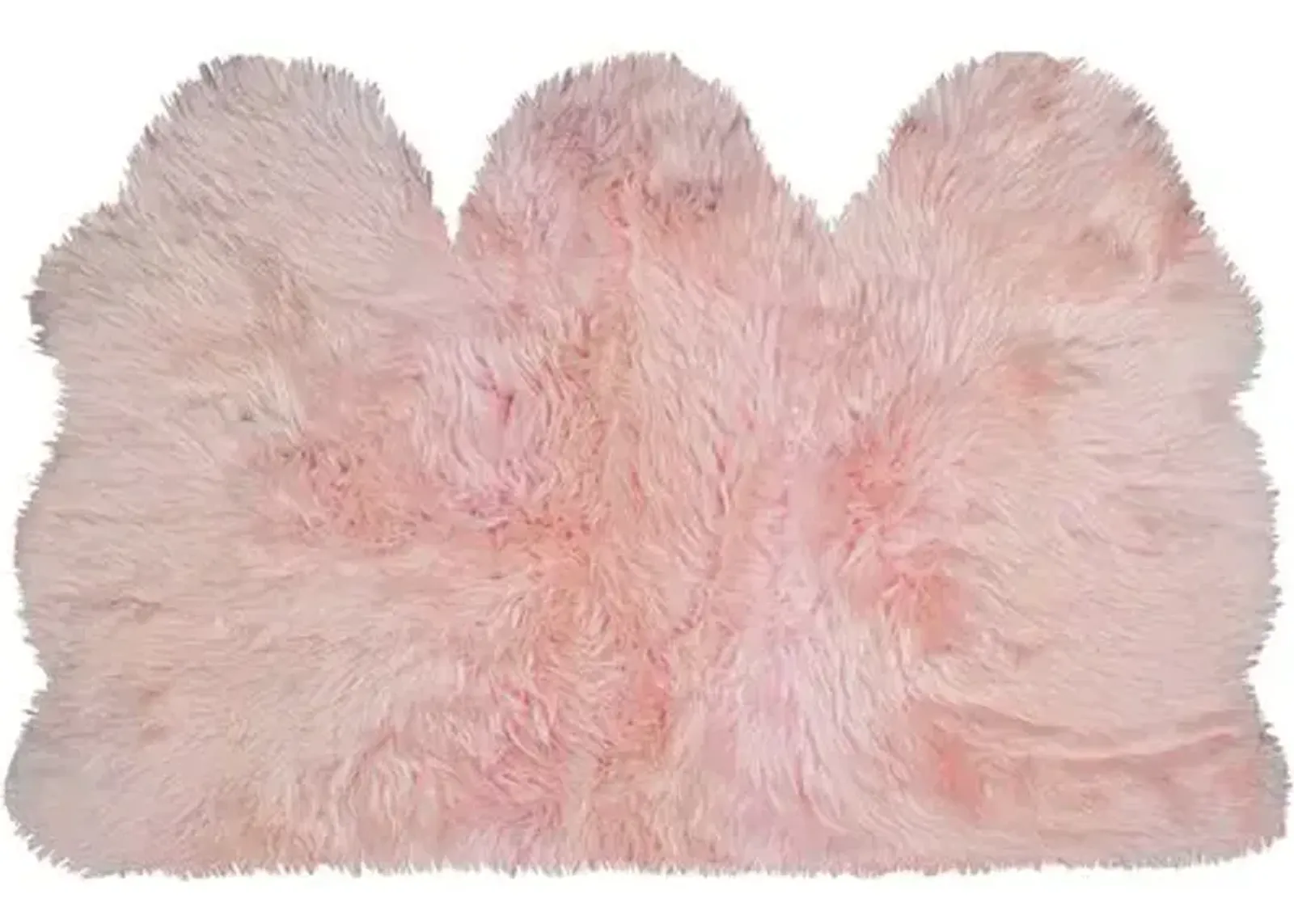 3'x5' Mary Handmade Sheepskin Rug - Pink - natural - Handcrafted - Pink