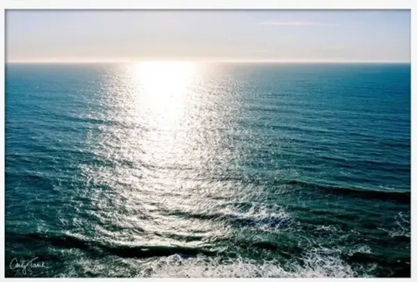 Carly Tabak - Forever Blue Half Moon Bay CA Photograph - White