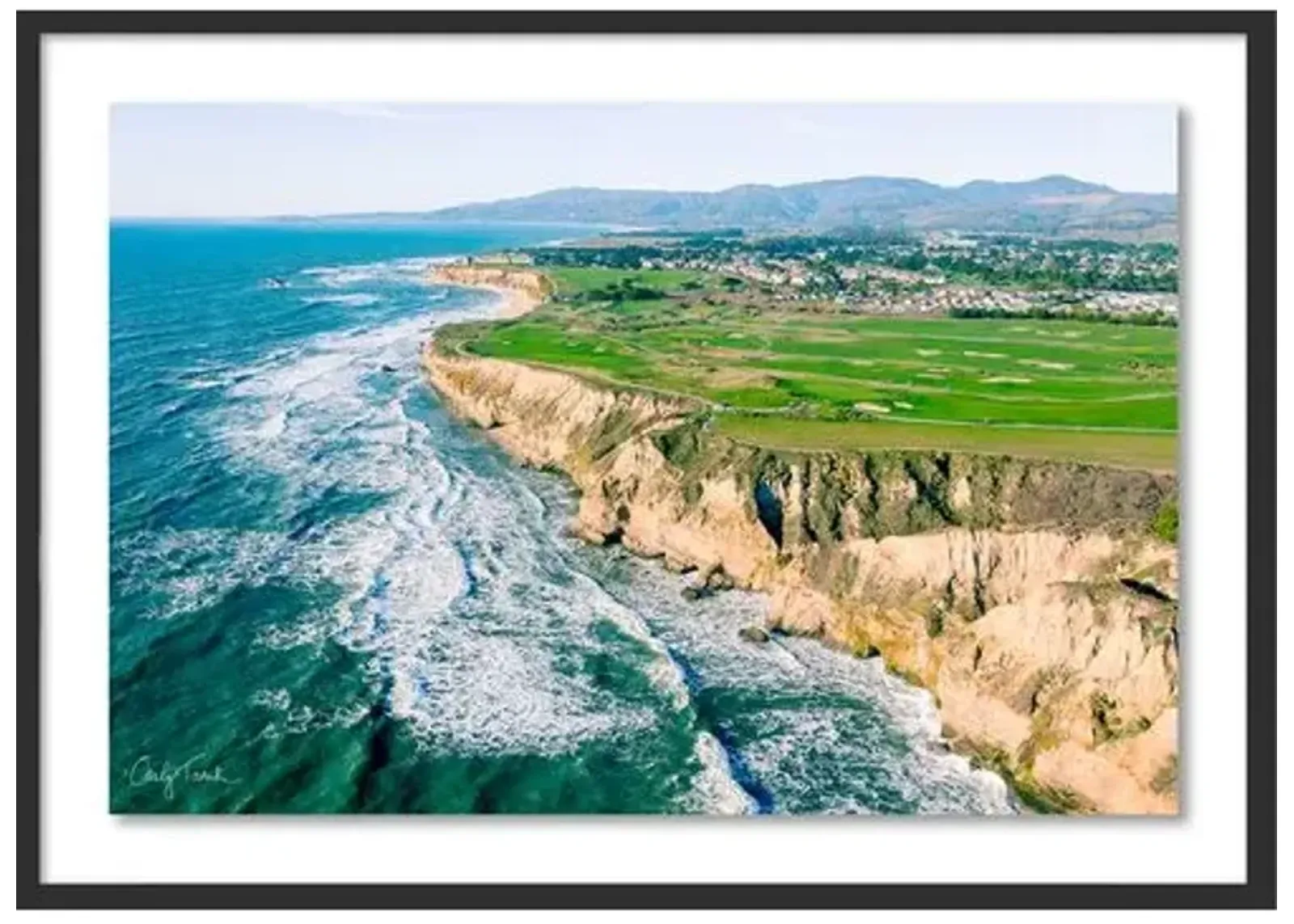 Carly Tabak - Half Moon Bay Aerial View - Black