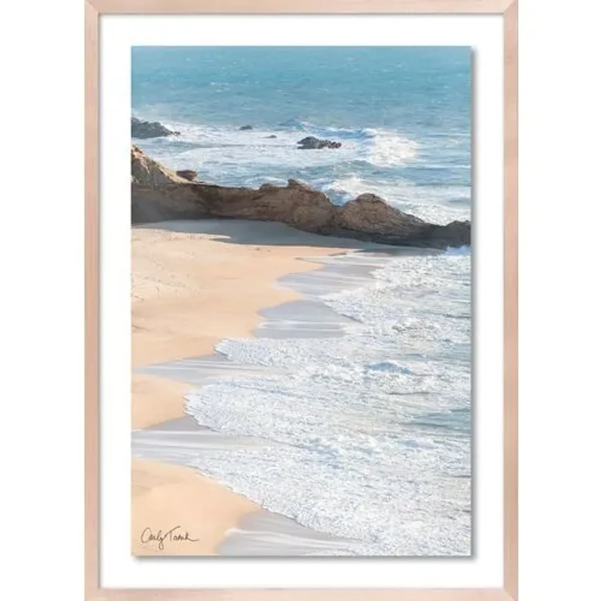 Carly Tabak - Half Moon Bay Shoreline Photograph - Beige
