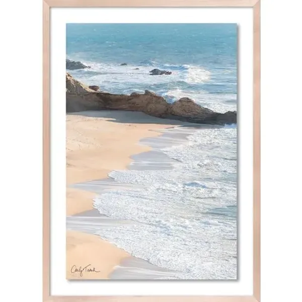 Carly Tabak - Half Moon Bay Shoreline Photograph - Beige