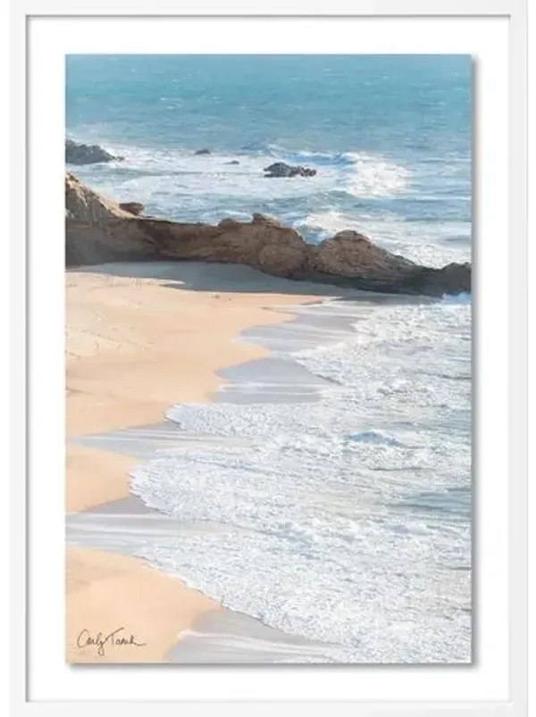 Carly Tabak - Half Moon Bay Shoreline Photograph - White