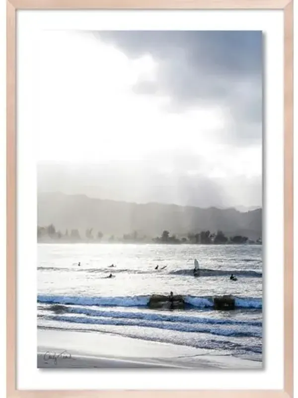 Carly Tabak - Hanalei Bay Sunset Surf Hawaii Photograph - Beige