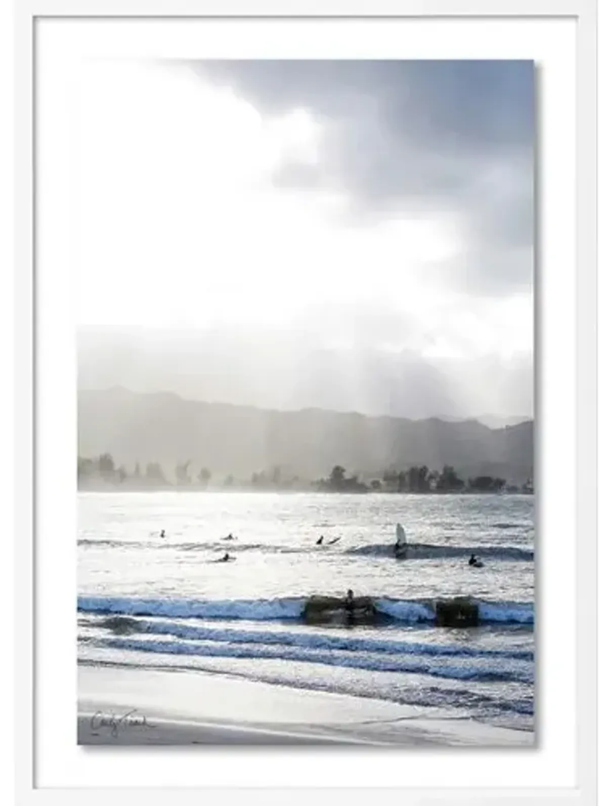 Carly Tabak - Hanalei Bay Sunset Surf Hawaii - White