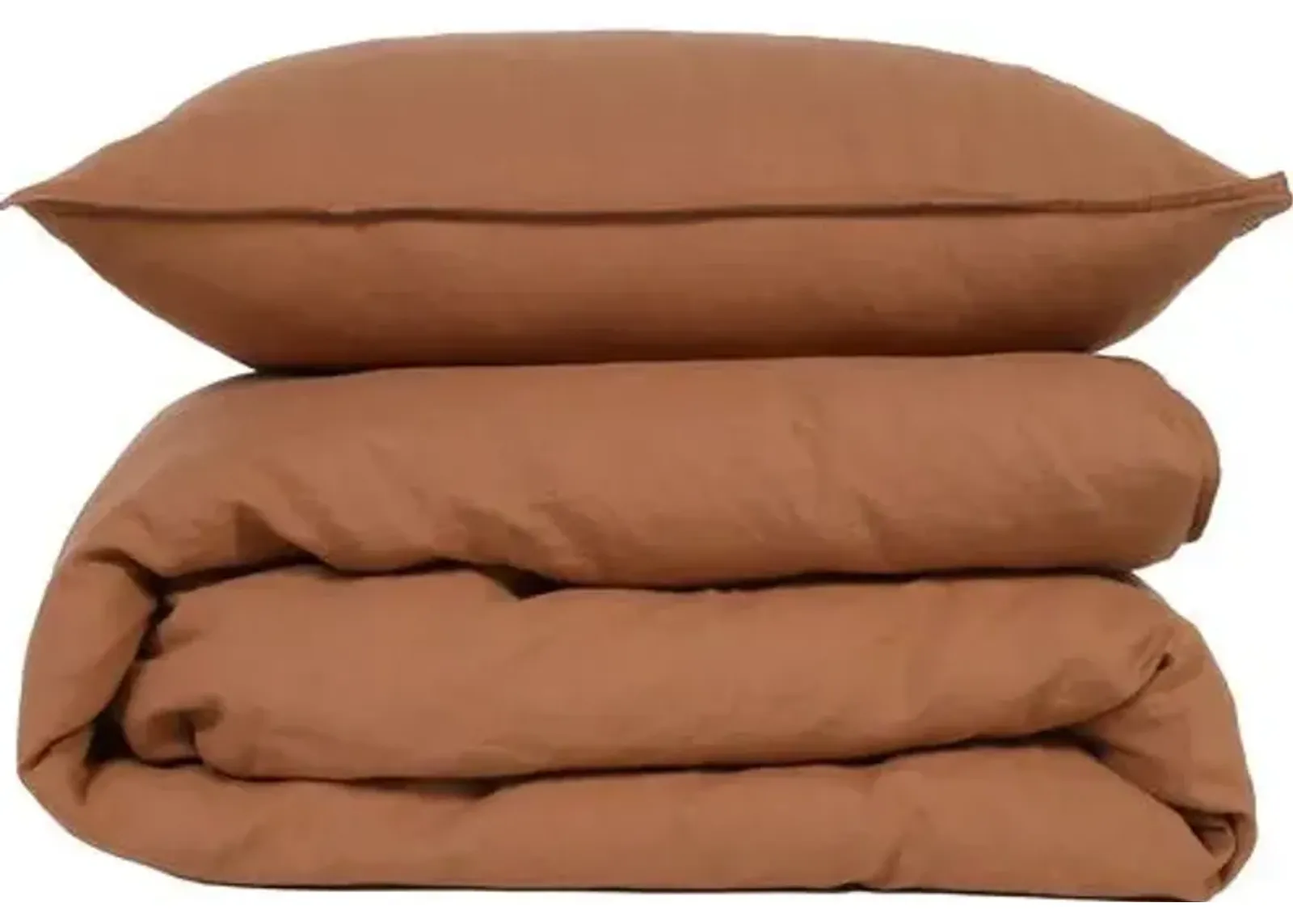 Parker Linen Duvet Set - Terra Cotta - Pom Pom at Home - Orange