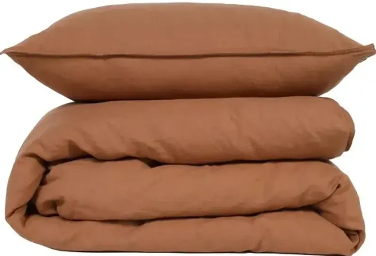 Parker Linen Duvet Set - Terra Cotta - Pom Pom at Home - Orange