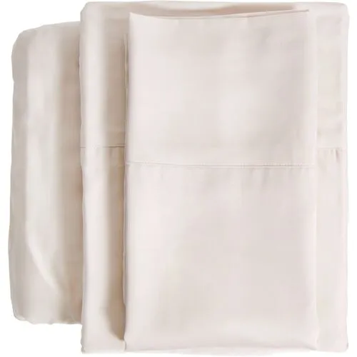 Bamboo Sheet Set - Sand - Pom Pom at Home - Beige, 300 Thread Count, Egyptian Cotton Sateen, Soft and Luxurious