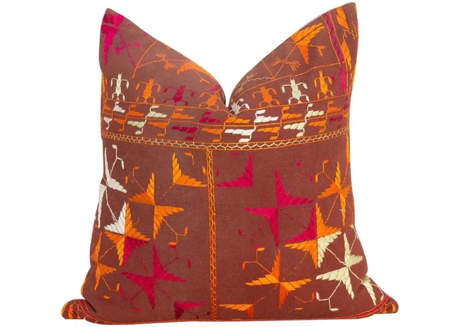 Avika Antique Indian Folk Pillow - de-cor