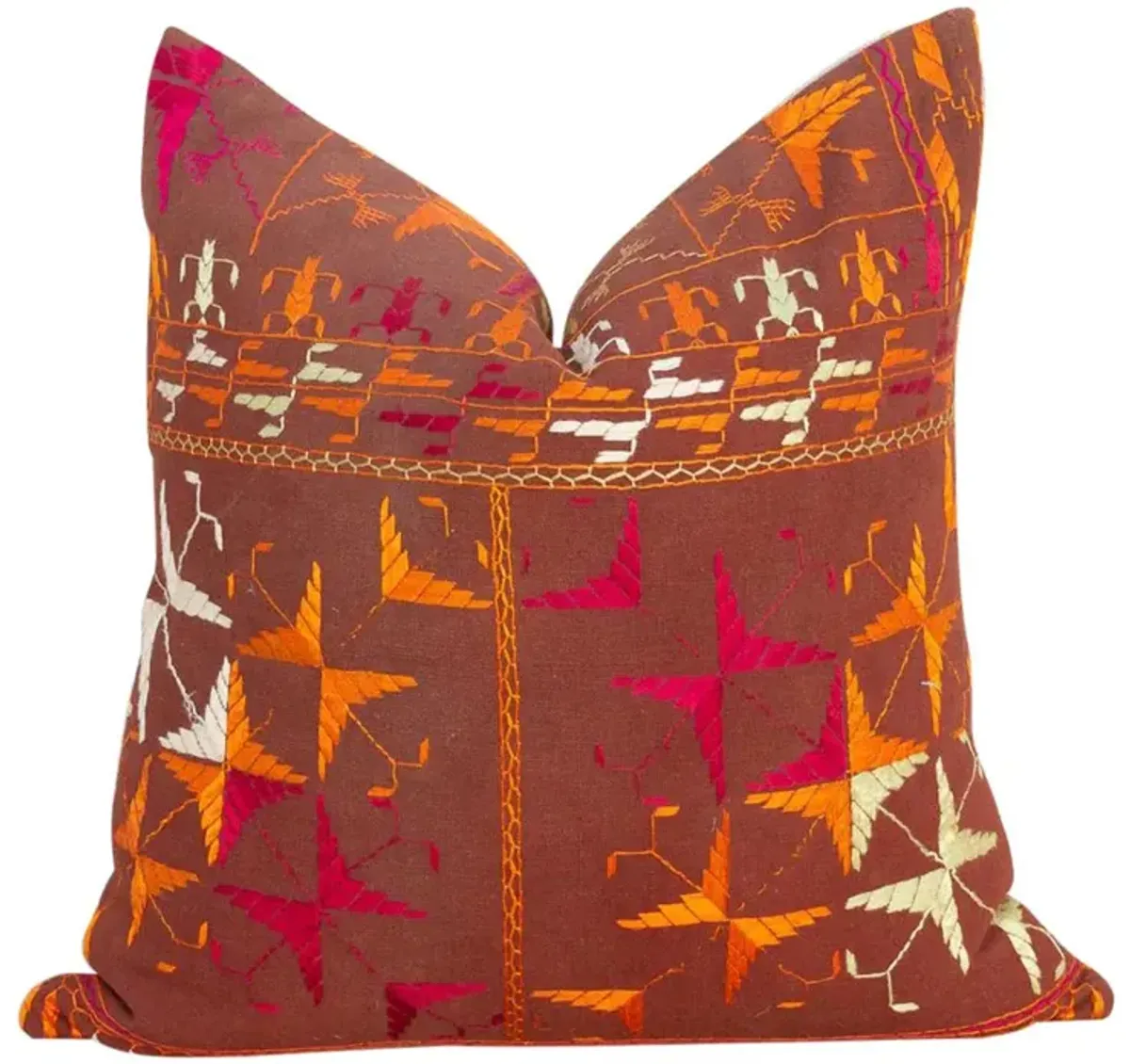 Avika Antique Indian Folk Pillow - de-cor