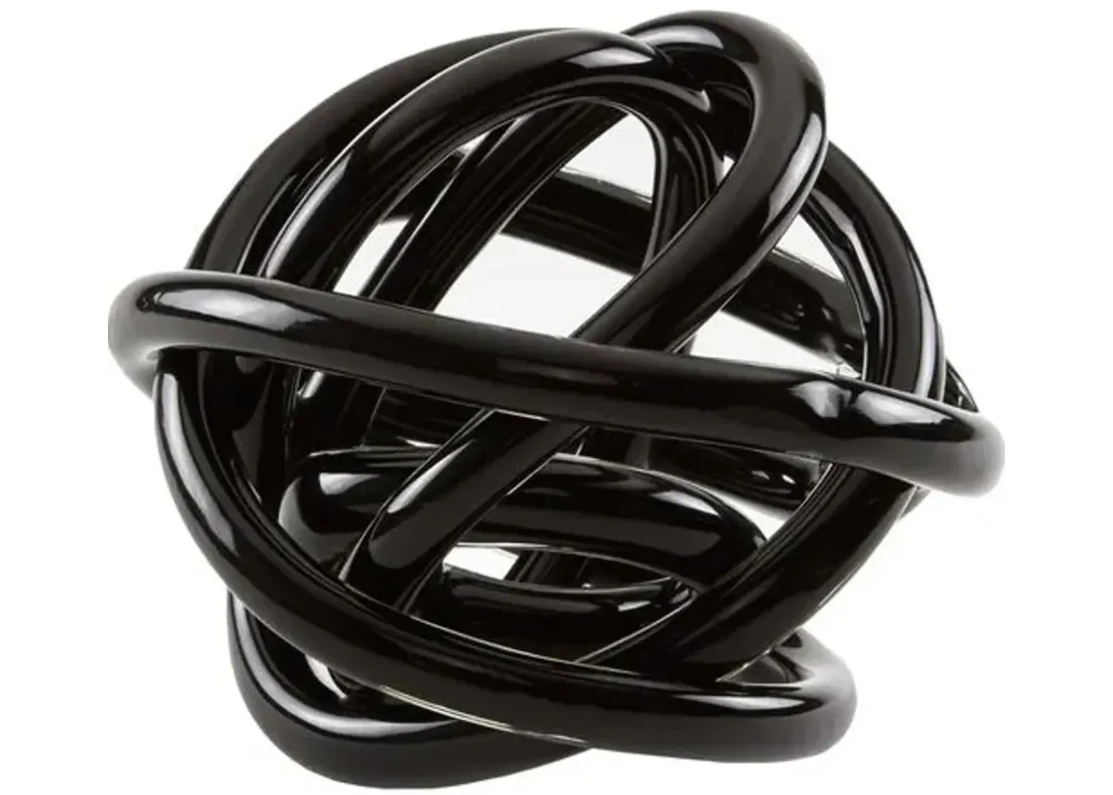 Handblown Glass Knot - Black