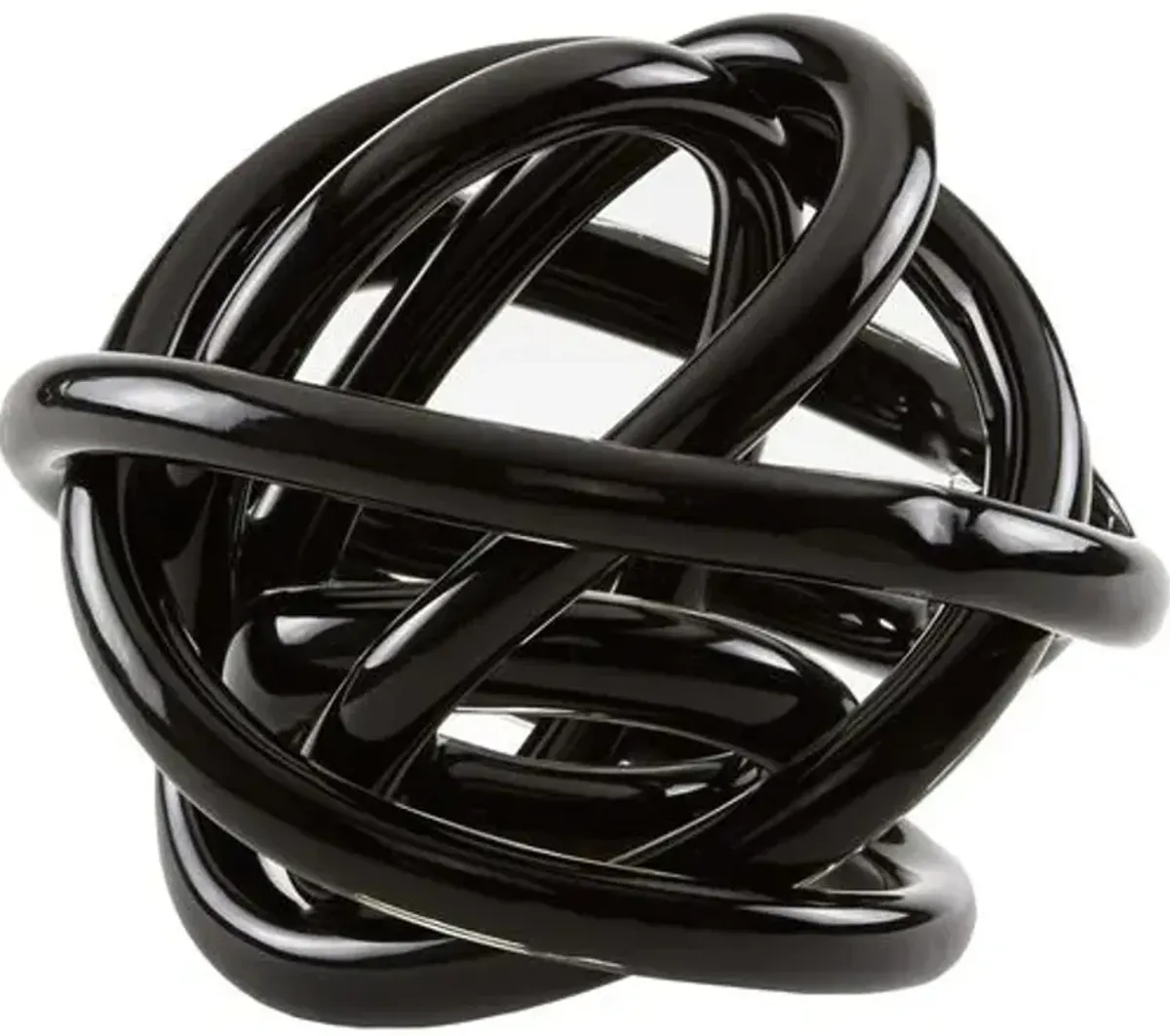 Handblown Glass Knot - Black