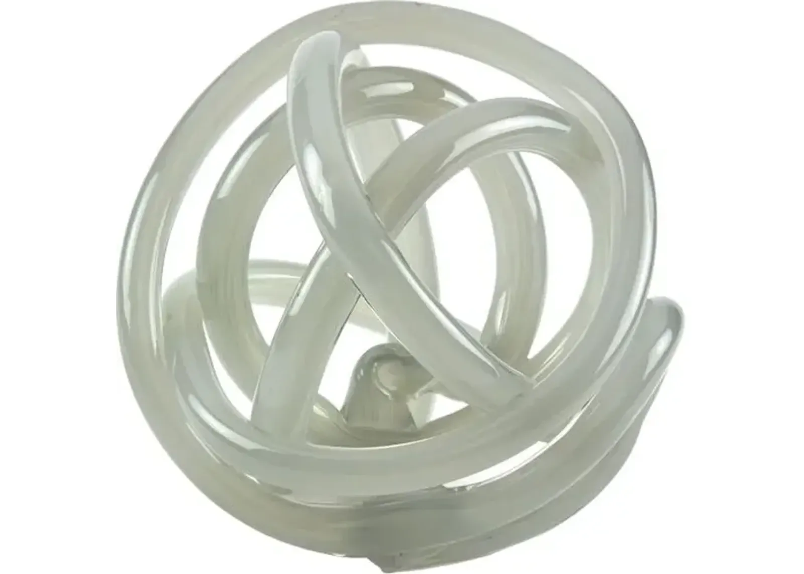 Handblown Glass Knot - Gray