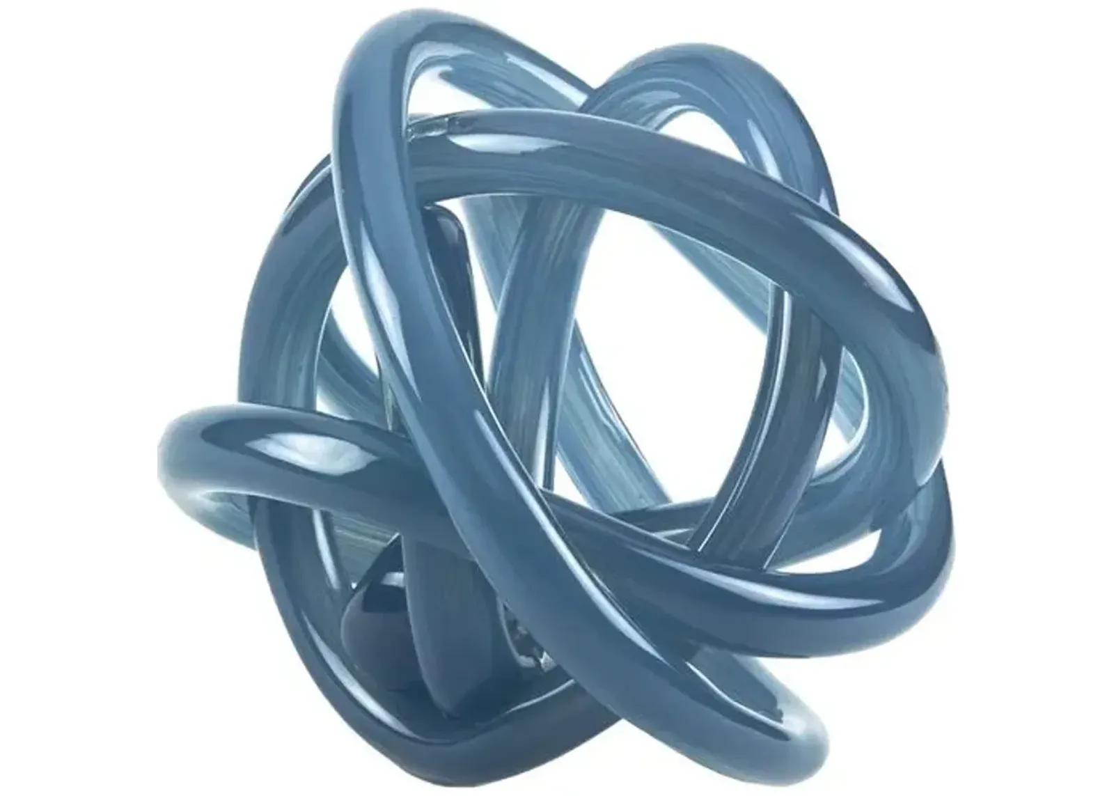 Handblown Glass Knot - Smokey Blue