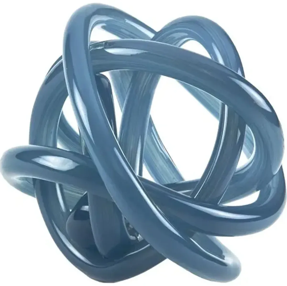 Handblown Glass Knot - Smokey Blue