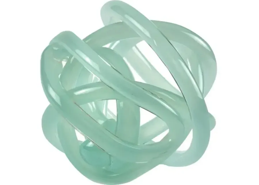 Handblown Glass Knot - Turquoise