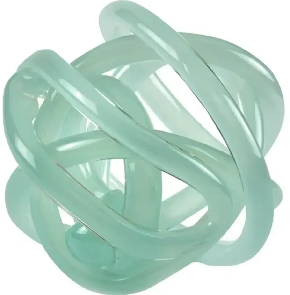 Handblown Glass Knot - Turquoise