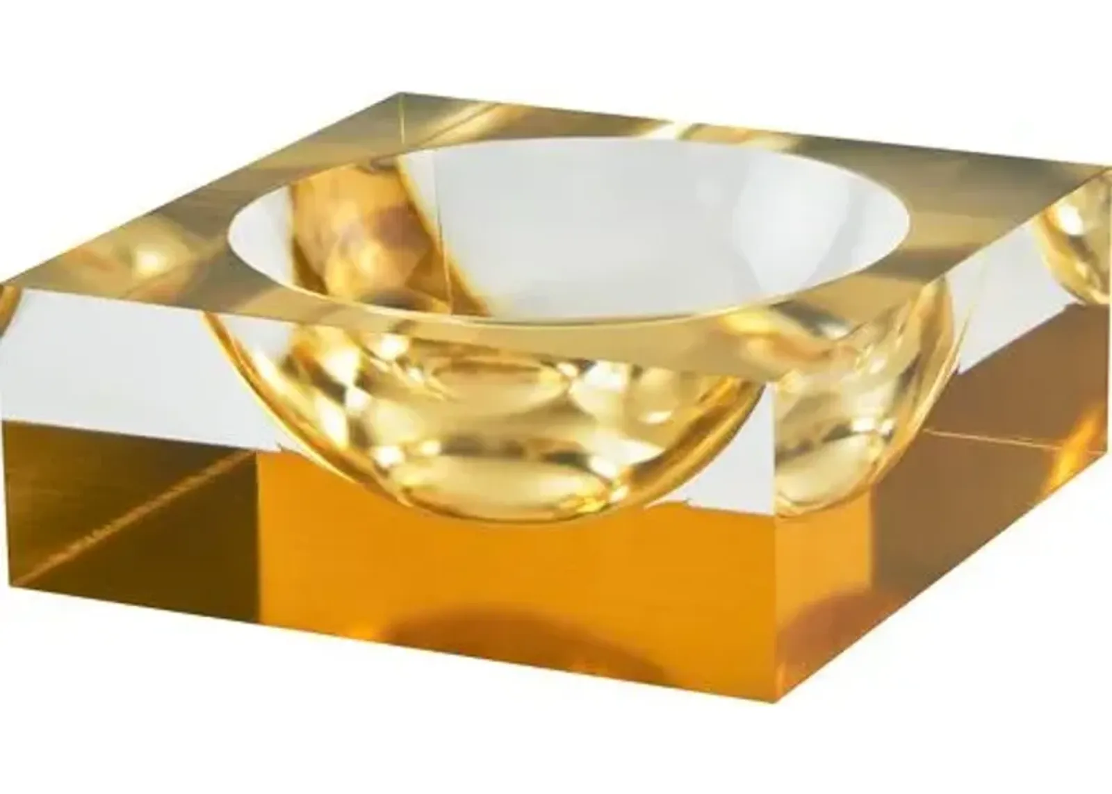 Lucite Sqaure Bowl - Gold