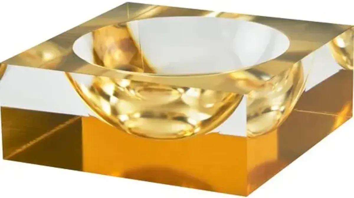 Lucite Sqaure Bowl - Gold