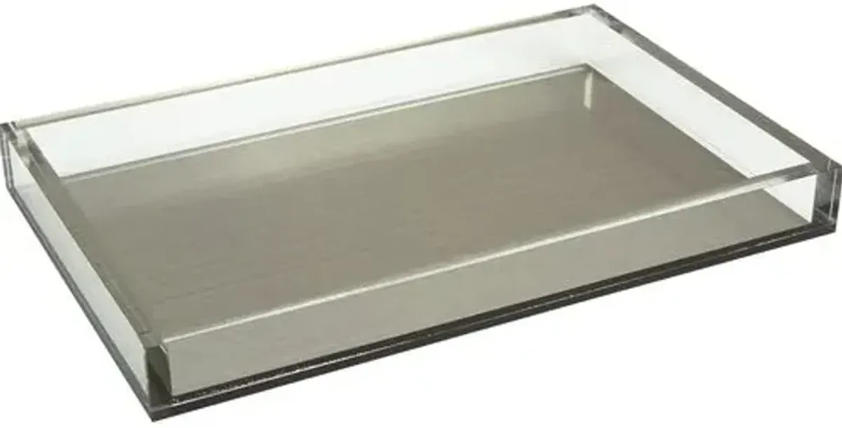 12x16 Lucite Tray - Silver