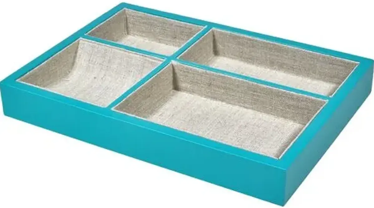 Linen Valet Tray - Turquoise