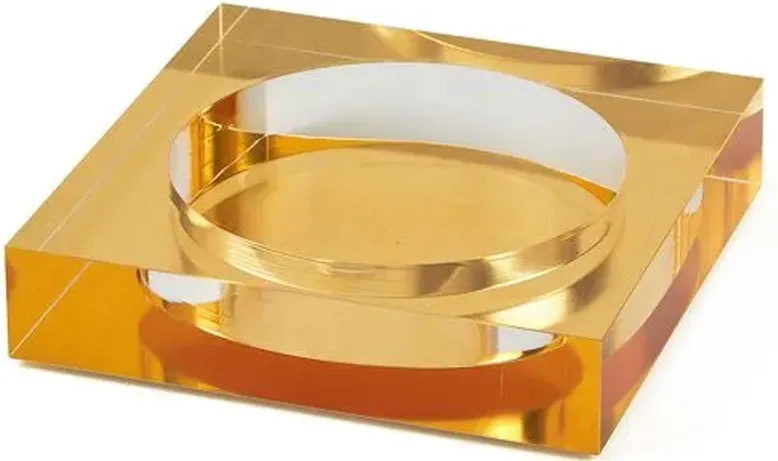 Lucite Wine Coaster - Gold