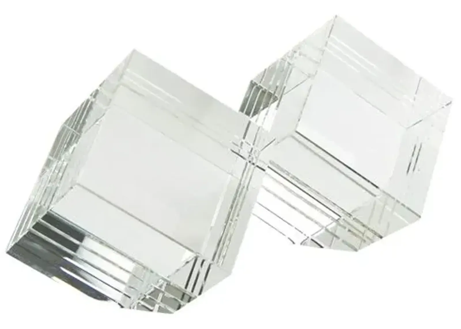 Crystal Angled Bookends - Clear