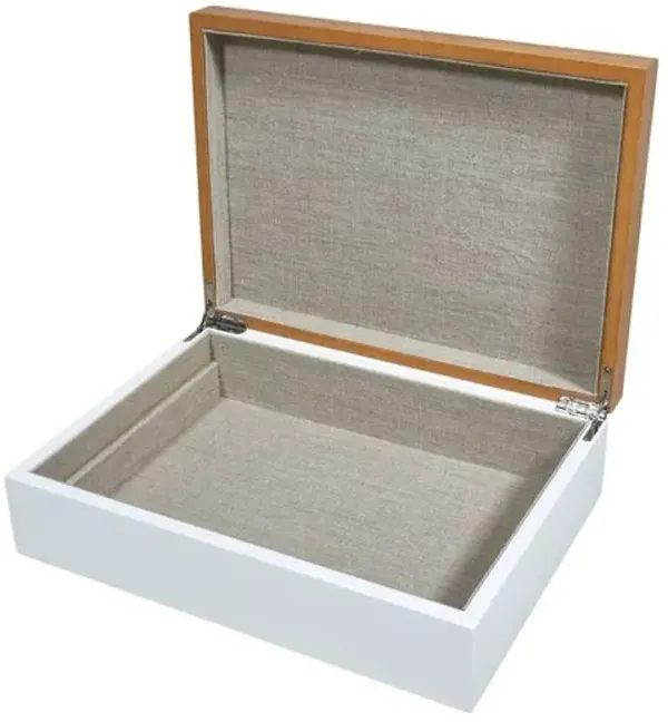 Two-Tone Wood Box - Whihte - Brown