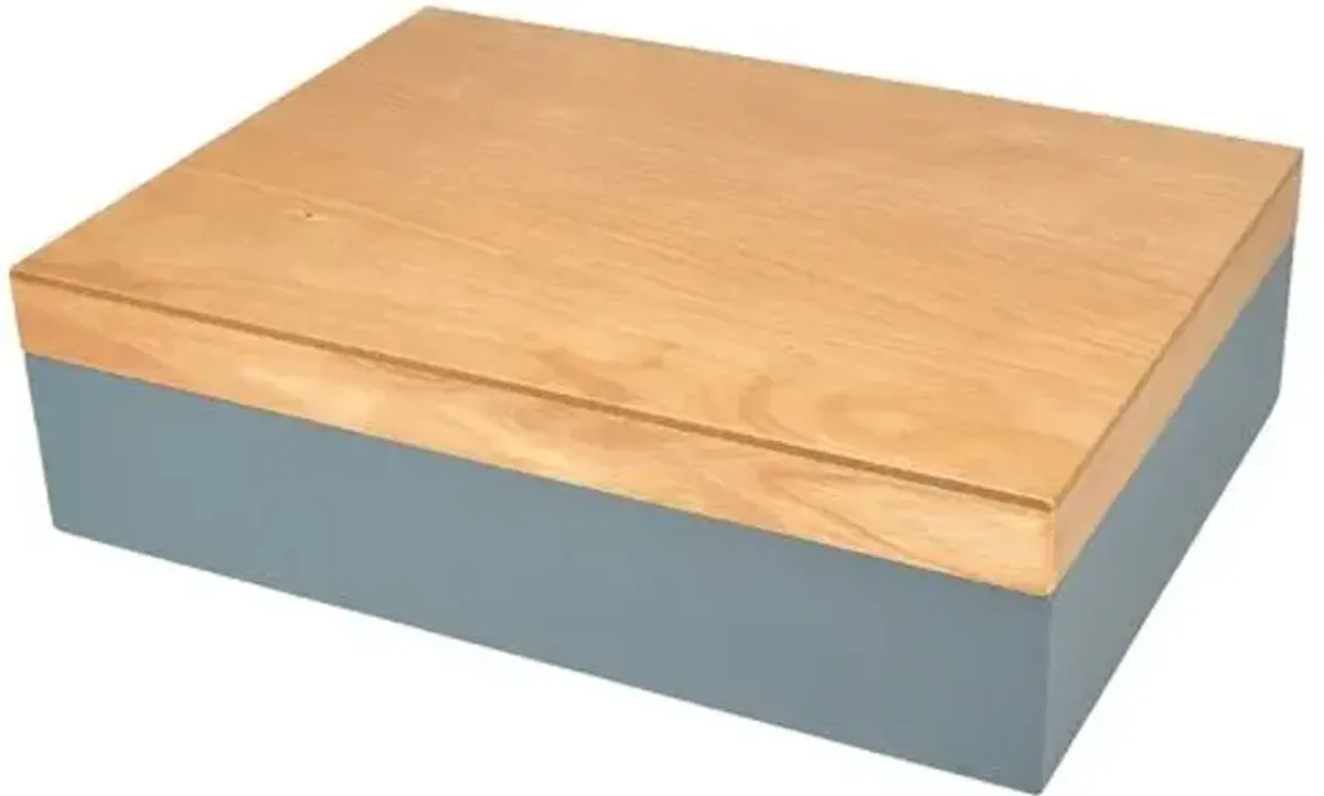 Two-Tone Wood Box - Gray