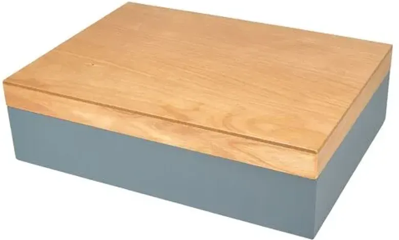 Two-Tone Wood Box - Gray