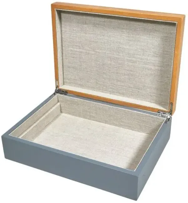 Two-Tone Wood Box - Gray