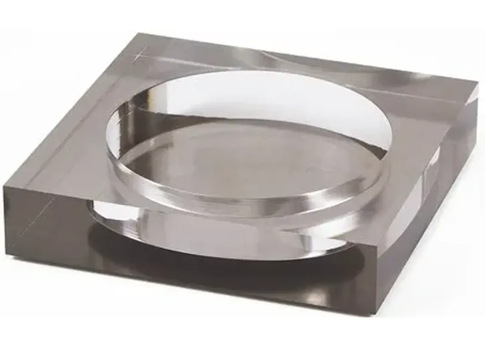 Lucite Wine Coaster - Silver - Gray