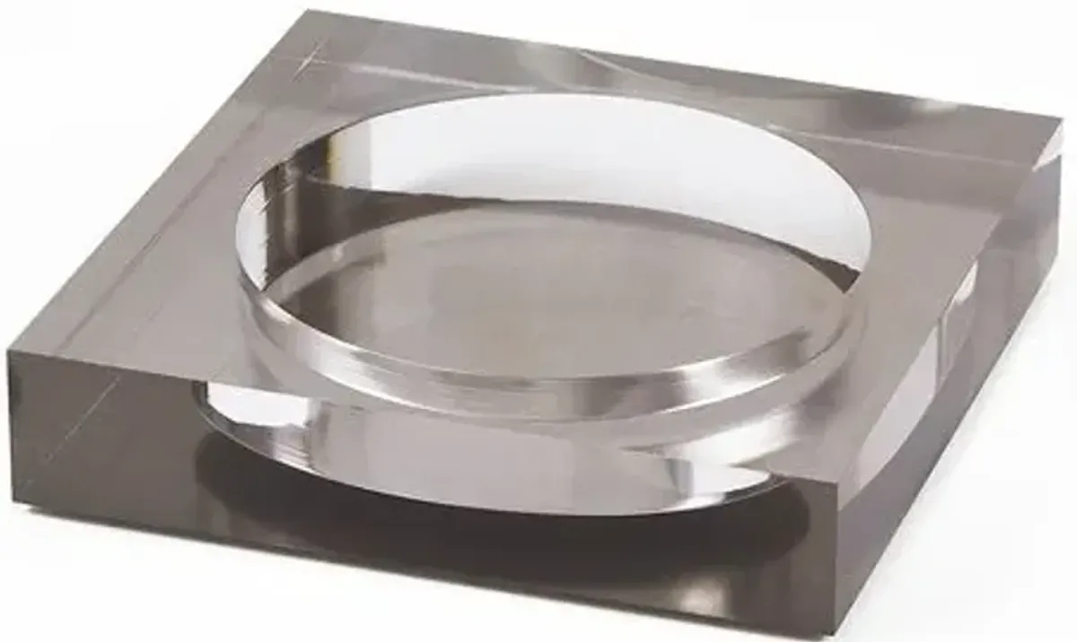 Lucite Wine Coaster - Silver - Gray