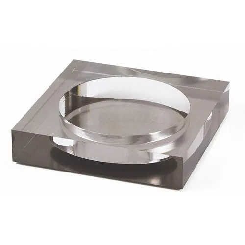 Lucite Wine Coaster - Silver - Gray