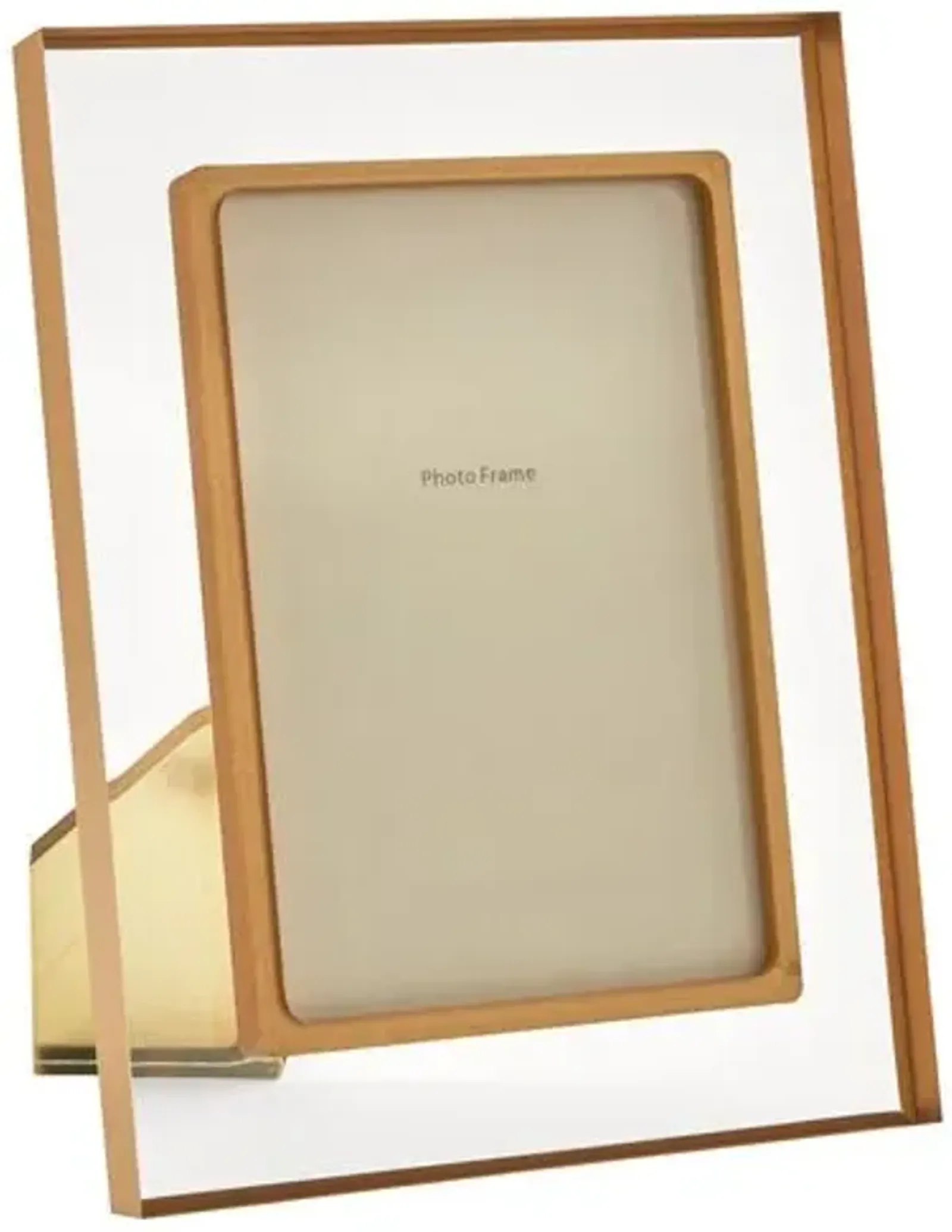 Lucite Picture Frame - Gold