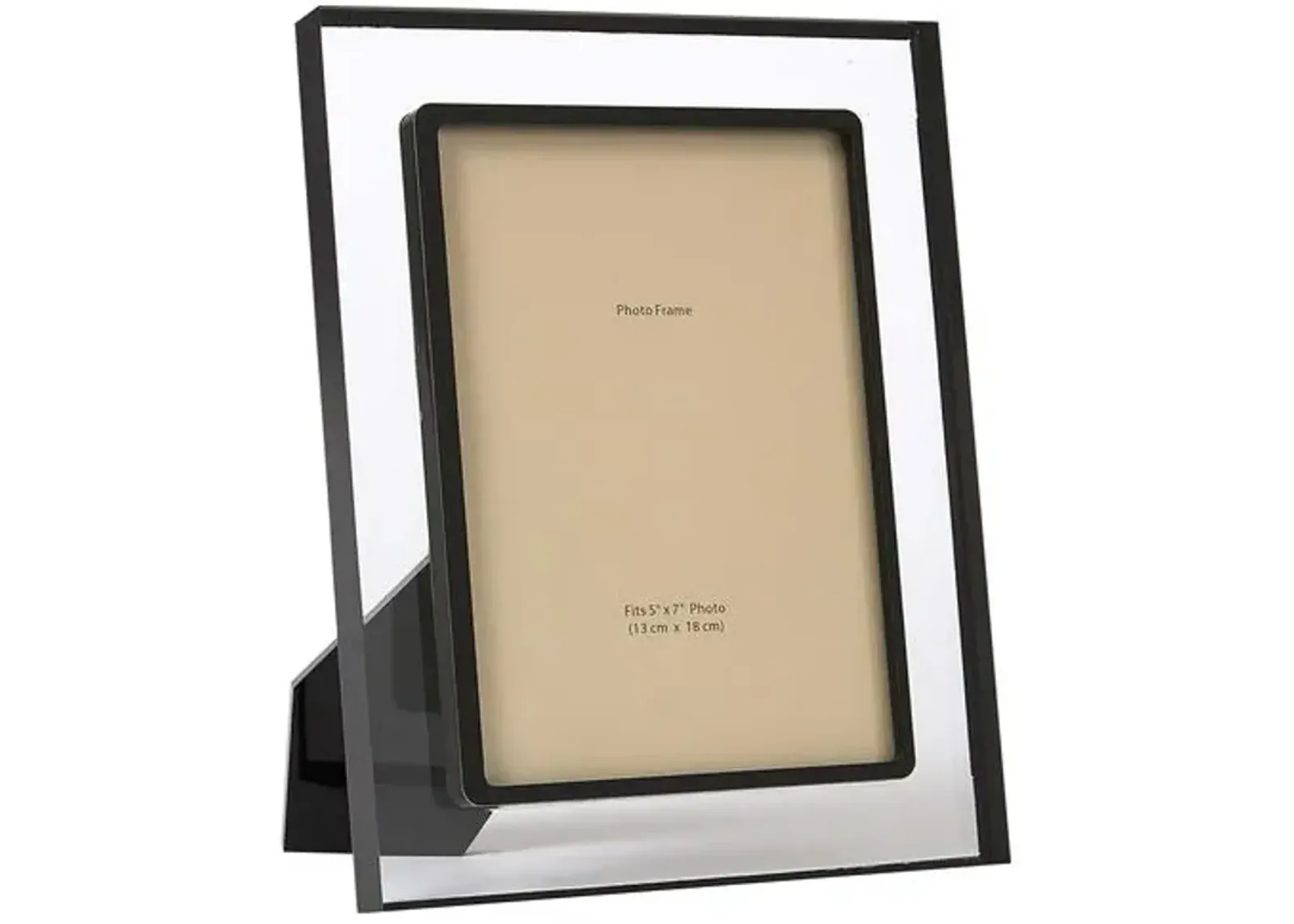 Lucite Picture Frame - Black - Gray